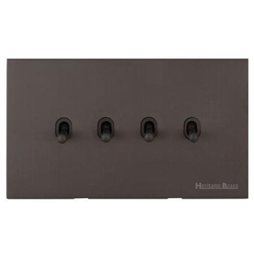 Windsor Range-Matt Bronze-4 Gang Stockholm Toggle