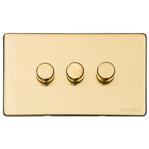 Vintage Range-Polished Brass-3G Multi Location Secondary Dimmer