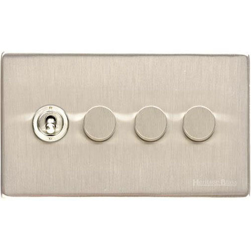 Vintage Range-Satin Nickel-4G 1xToggle 3xTED