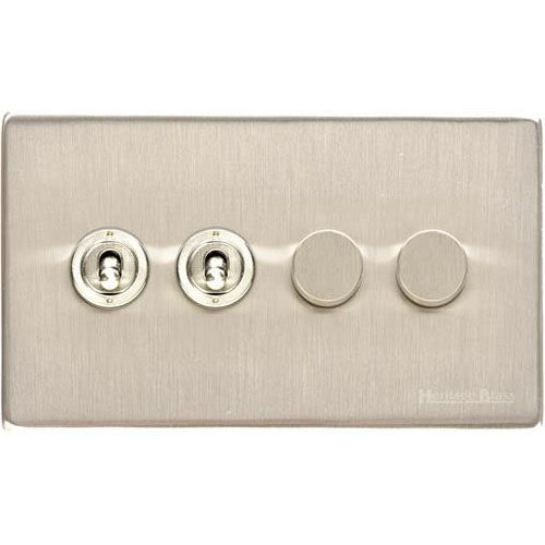 Vintage Range-Satin Nickel-4G 2xToggle 2xTED