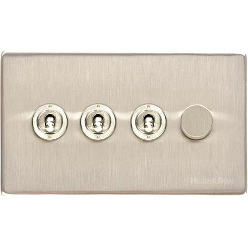 Vintage Range-Satin Nickel-4G 3xToggle 1xTED