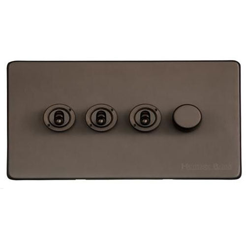 Vintage Range-Matt Bronze-4G 3xToggle 1xTED