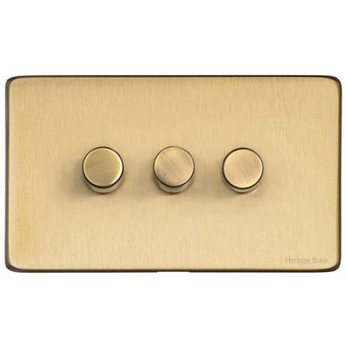 Vintage Range-Satin Brass-3G Multi Location Secondary Dimmer