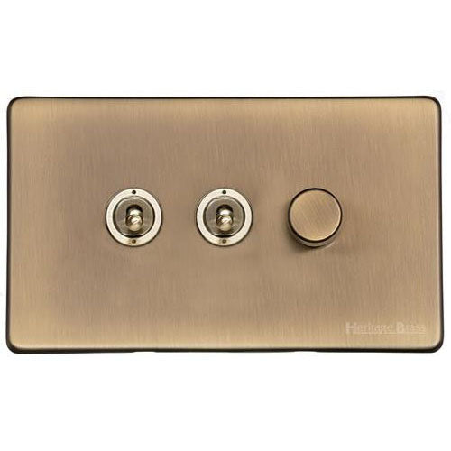 Vintage Range-Antique Brass-3G 2xToggle 1xTED