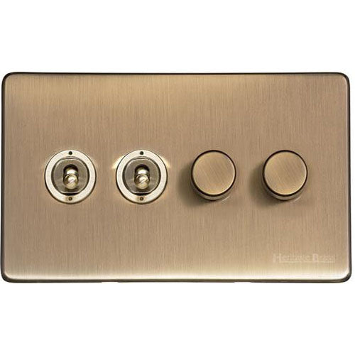 Vintage Range-Antique Brass-4G 2xToggle 2xTED