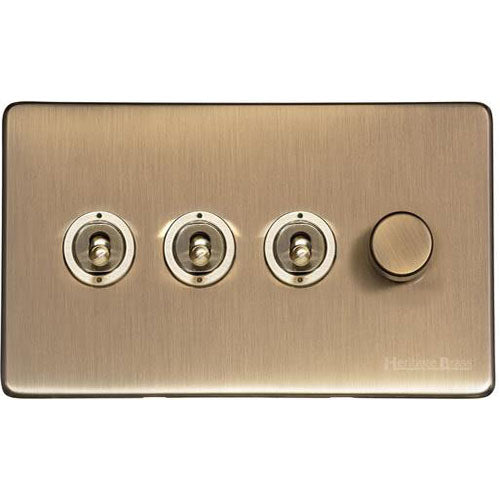 Vintage Range-Antique Brass-4G 3xToggle 1xTED